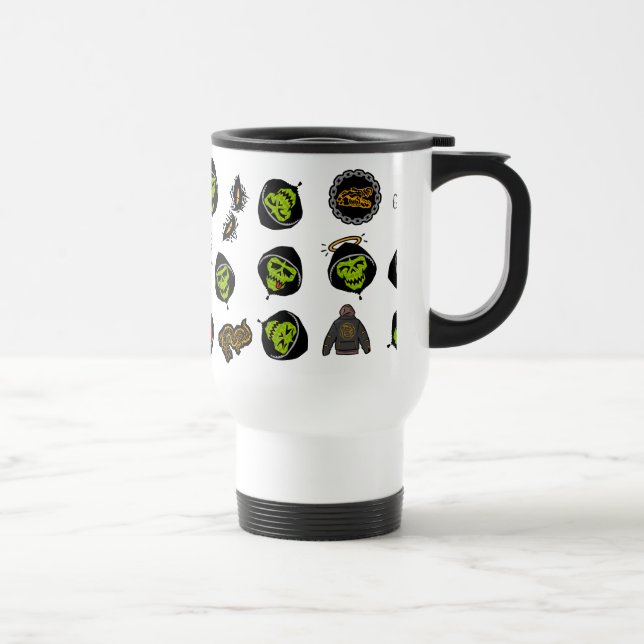 Taza De Viaje Escuadrón suicida | Patrón de Emoji cruzada asesin (Derecha)