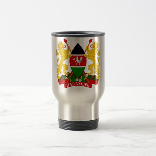 Taza De Viaje Escudo de armas de Kenia (Centro)