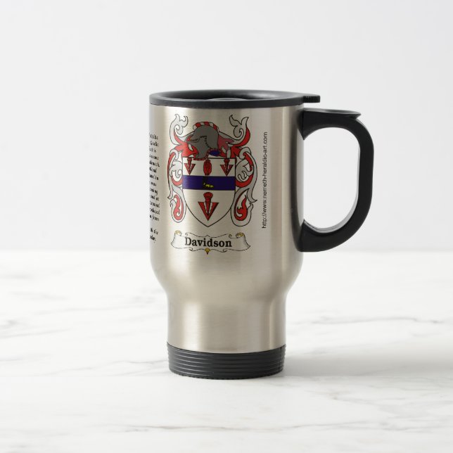 Taza De Viaje Escudo de armas de la familia de Davidson en una (Derecha)