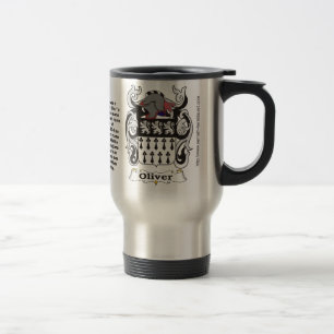 Taza De Viaje Escudo de armas de la familia de Oliverio en una