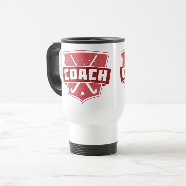 Taza De Viaje Escudo de entrenador de hockey sobre terreno (Anverso izquierdo)