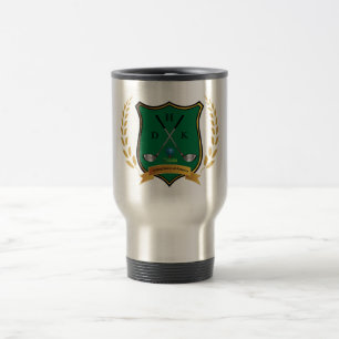 Taza De Viaje ESCUDO GOLF con Laurel Wreath y Monograma