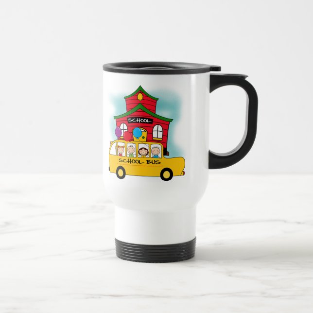 Taza De Viaje Escuela y camisetas y regalos del autobús escolar (Derecha)