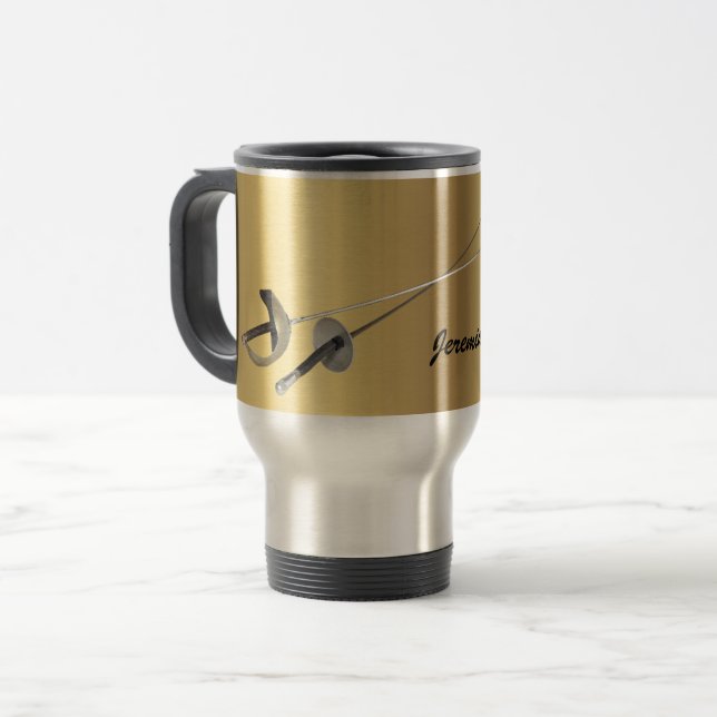 Taza De Viaje Esgrima deportiva dos Relieves metalizados Persona (Anverso izquierdo)