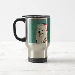 Taza De Viaje Eskimo Samoyed Navidades de perros copiosos