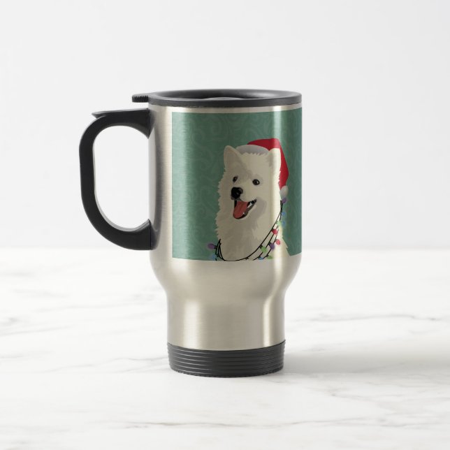 Taza De Viaje Eskimo Samoyed Navidades de perros copiosos (Izquierda)