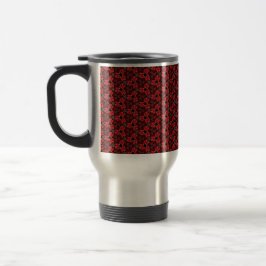 Taza De Viaje Espectáculo floral rojo y negro