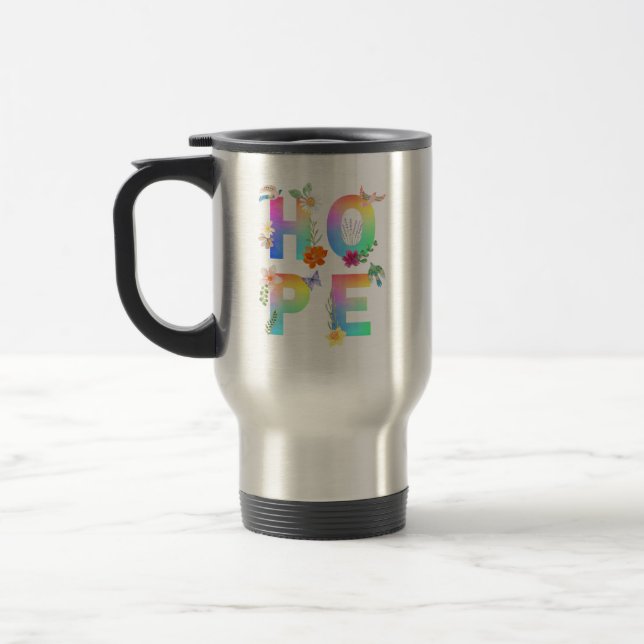 Taza De Viaje Esperanza Inspiradora artística positiva motivacio (Izquierda)
