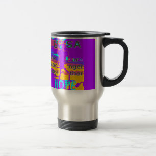 Taza De Viaje Esperanza psicodélica de EEUU: Arte Neon Unity