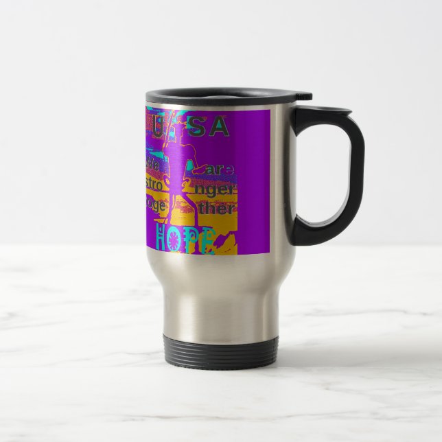 Taza De Viaje Esperanza psicodélica de EEUU: Arte Neon Unity (Derecha)