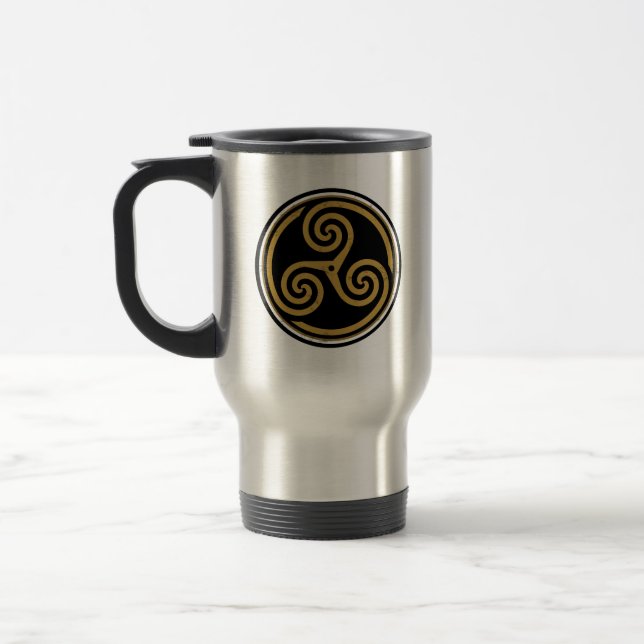 TAZA DE VIAJE ESPIRAL CELÁTICA TRIPLE DE TRISKELION (Izquierda)