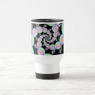 Taza De Viaje Espiral de globo rosa y turquesa