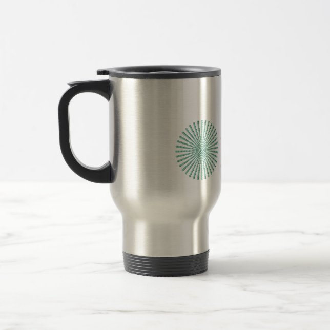 Taza De Viaje Espiral de ilusión óptica Om (Izquierda)