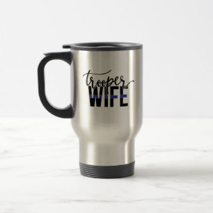 Taza De Viaje Esposa de policía de la delgada línea azul Apoyo a