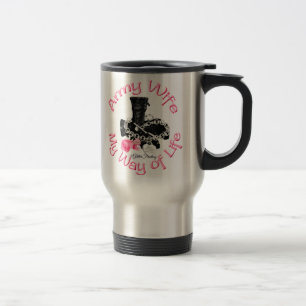 Taza De Viaje Esposa del ejército mi manera de vida