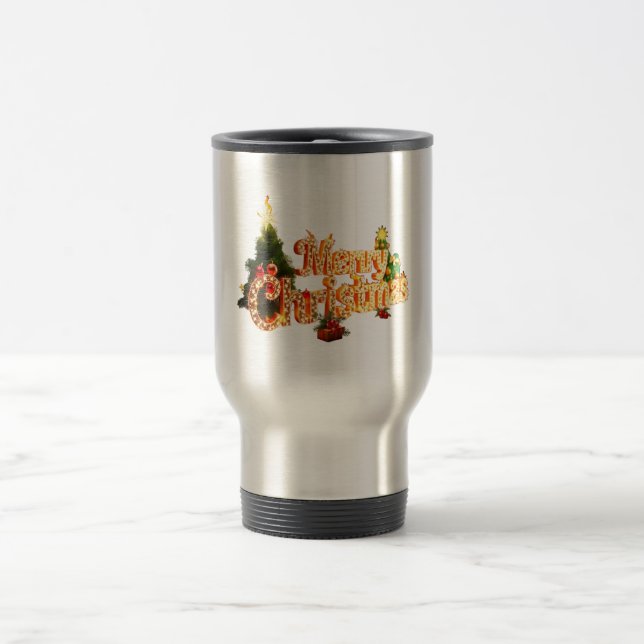 Taza De Viaje Espuma de Navidades dorados - Árbol festivo (Centro)