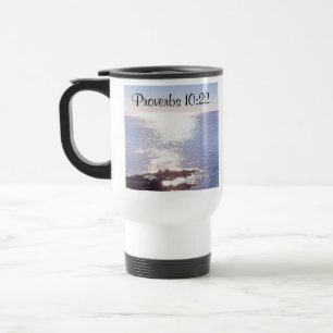 Taza De Viaje Espumoso océano azul bendición Biblia verse