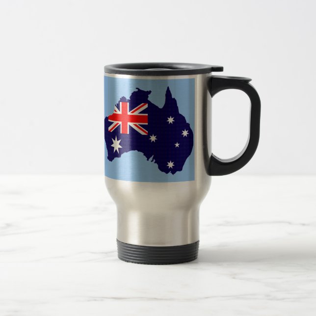 Taza De Viaje Esquema y bandera de Australia (Derecha)