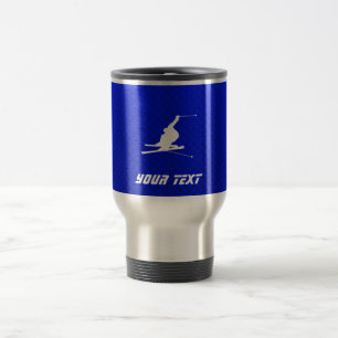 Taza De Viaje Esquí azul de la nieve