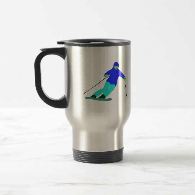 Taza De Viaje Esquí de nieve esquiadora (Izquierda)