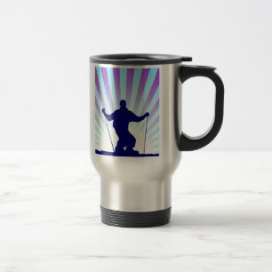Taza De Viaje esquiador de descenso