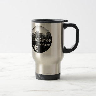 Taza De Viaje Esquiador del monte Brighton Michigan