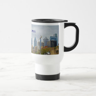 Taza De Viaje Esquina de Filadelfia desde el paseo fluvial