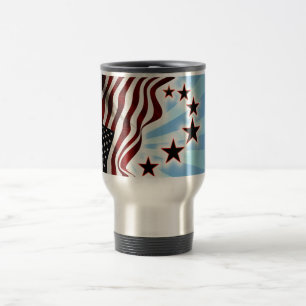Taza De Viaje Estados Unidos señalan por medio de una bandera