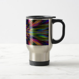 Taza De Viaje Estallido caleidoscópico colorido