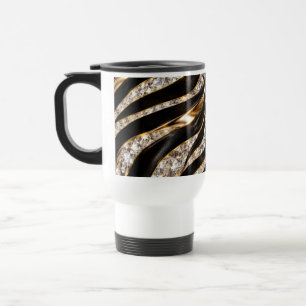 Taza De Viaje Estampado De Animal De Cristal De Cebra De Lujo