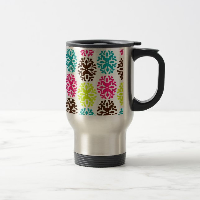 Taza De Viaje Estampado de plores lindo femenino floral del (Derecha)