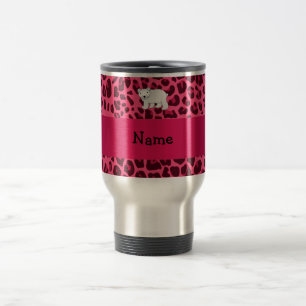 Taza De Viaje Estampado leopardo conocido personalizado del rosa
