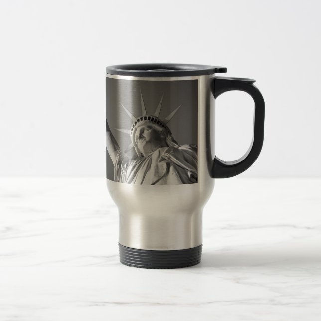 Taza De Viaje Estatua blanca negra de la libertad (Derecha)