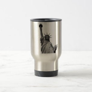 Taza De Viaje Estatua blanca y negra de la libertad