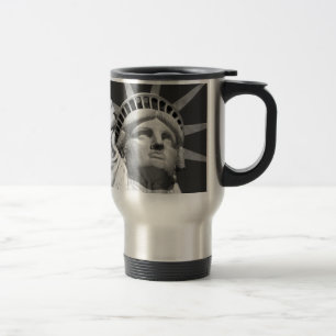 Taza De Viaje Estatua blanca y negra de la libertad