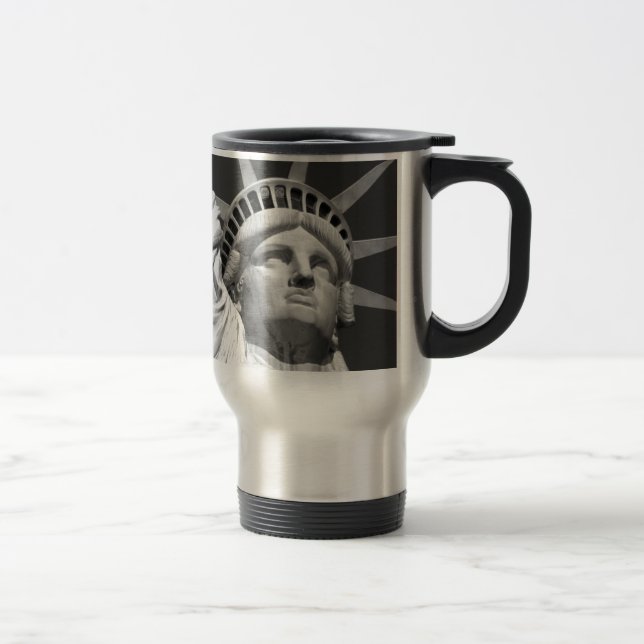 Taza De Viaje Estatua blanca y negra de la libertad (Derecha)