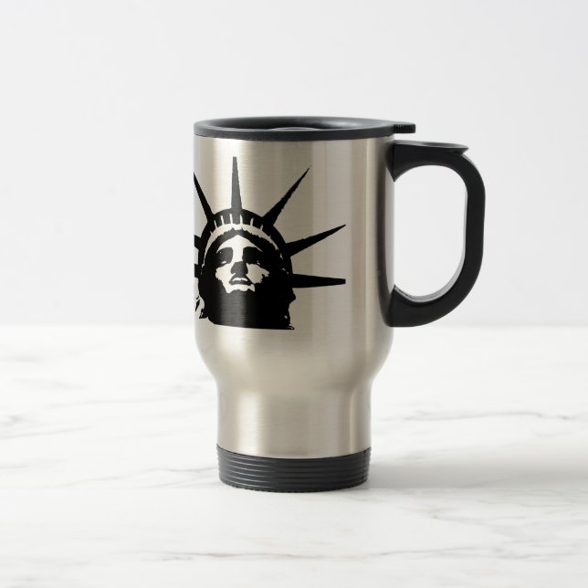 Taza De Viaje Estatua de arte pop blanco y negro de los cerdos d (Derecha)