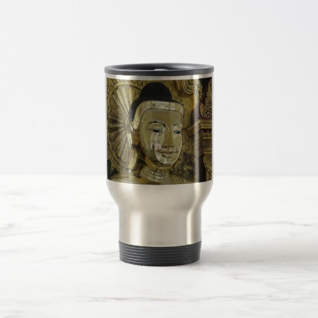 Taza De Viaje Estatua de Buda Dorada Amor Inspirador (Centro)