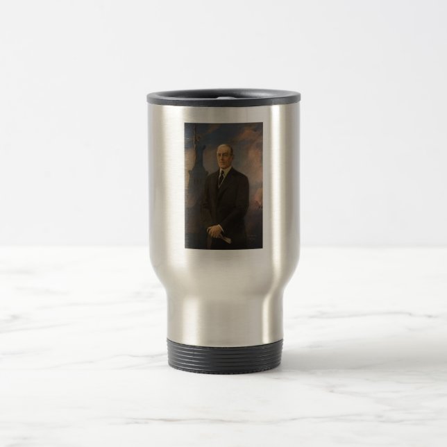 Taza De Viaje Estatua de la Libertad y Presidente Woodrow Wilson (Centro)