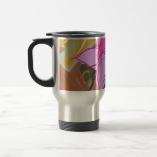 Taza De Viaje Este diseño de arte floral abstracto combina una s