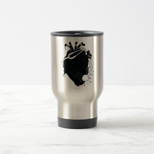Taza De Viaje estetoscopio cardíaco anatómico (Centro)