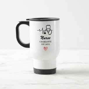 Taza De Viaje Estetoscopio Latido Enfermera Doctor 