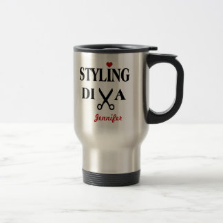 Taza De Viaje Estilizando las tijeras y el corazón de la diva