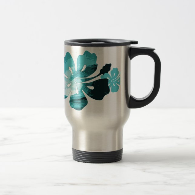Taza De Viaje Estilo de surf hibiscus (Derecha)