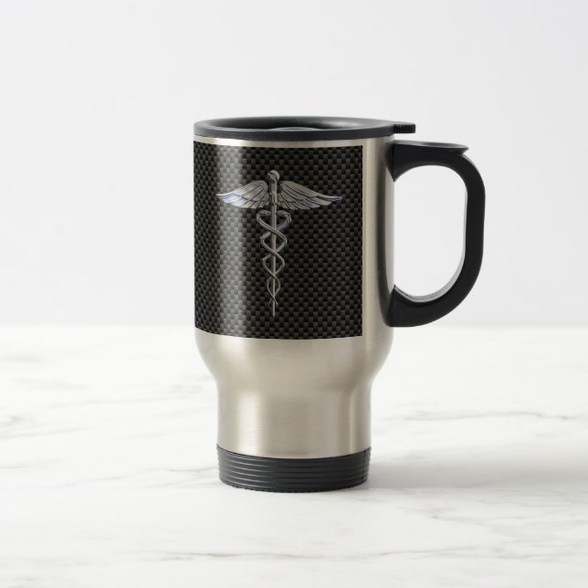Taza De Viaje Estilo médico de la fibra de carbono del símbolo (Derecha)