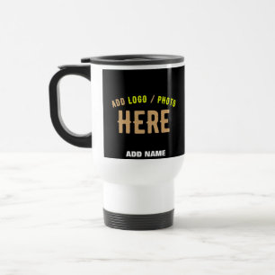 TAZA DE VIAJE ESTILOSO MODERNO PERSONALIZABLE NEGRO VERIFICADO D