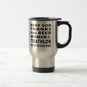 Taza De Viaje Estimadas gracias de dios por mujeres y Triathlon