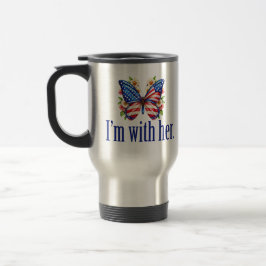 Taza De Viaje Estoy con su Kamala Harris por la mariposa del pre