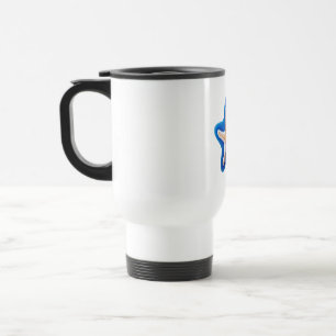 Taza De Viaje Estrella de mar naranja en azul