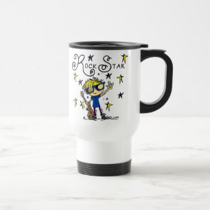 Taza De Viaje Estrella del rock rubia del muchacho